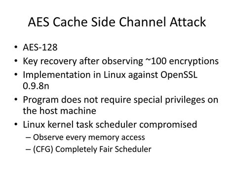 chanel side|side channel attack on aes.